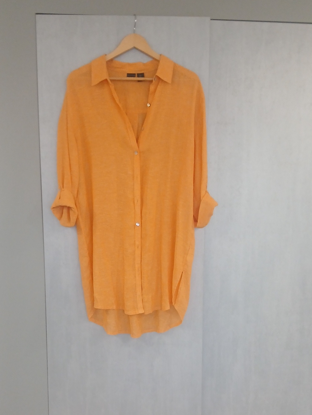 Tahari Lightweight Orange Shirt Dress